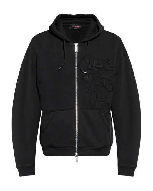 DSquared² Black Zip-Throughs for men
