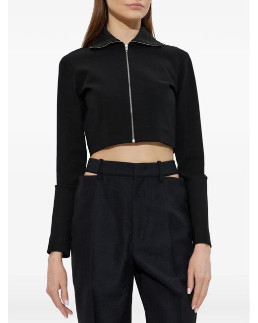 Jil Sander Black Zip-Up Cropped Jacket