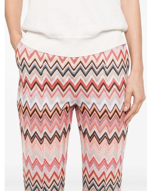Missoni Flared Zigzag Pattern Trousers With Soft Texture