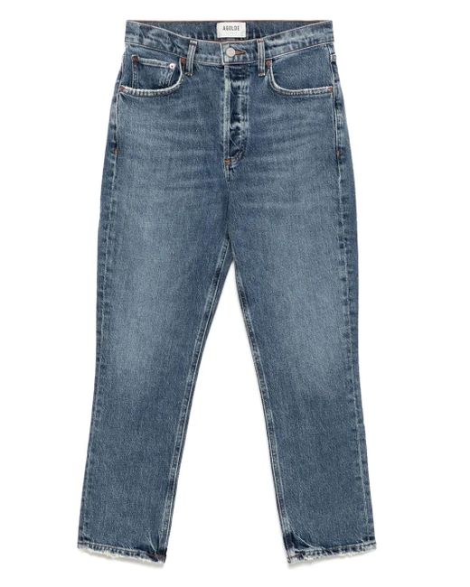 Agolde Blue Riley Crop Jeans