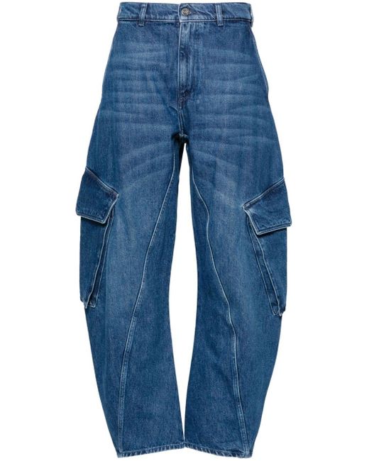 J.W. Anderson Blue Weite High-Waist-Jeans