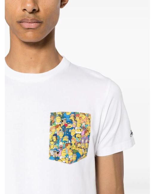 Mc2 Saint Barth White X The Simpsons Blanche Cotton T-Shirt for men