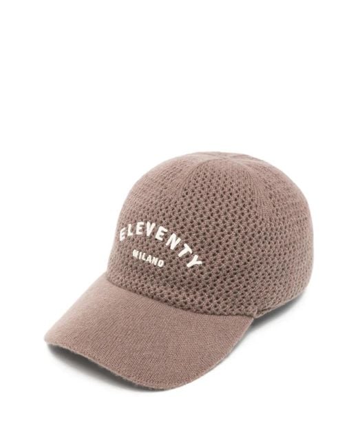 Eleventy Natural Logo-Embroidered Cashmere-Wool Cap for men