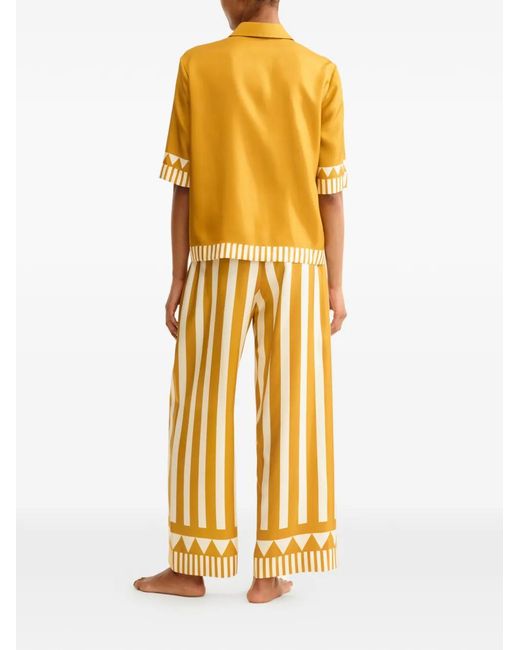 Eres Metallic Striped-Pattern Trousers