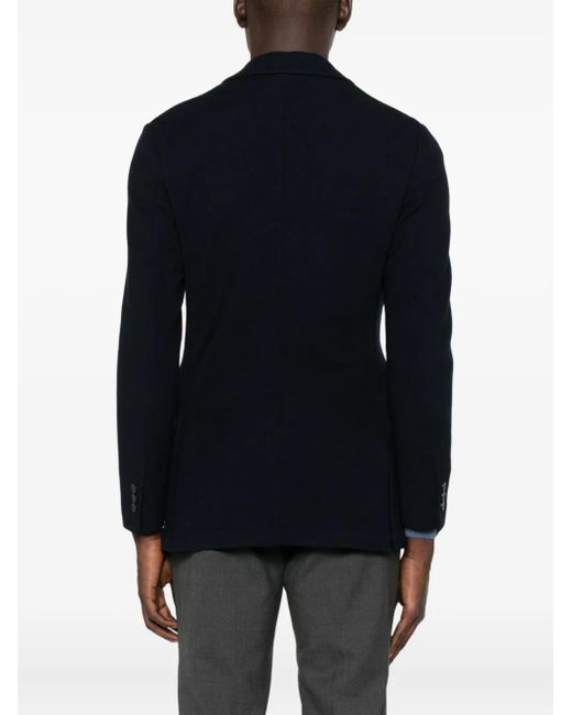 Canali Black Patch-Pocket Knitted Blazer for men