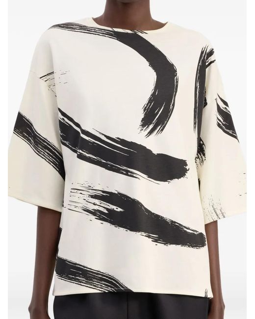 Loulou de Saison White Halber Abstract-Print Oversized T-Shirt