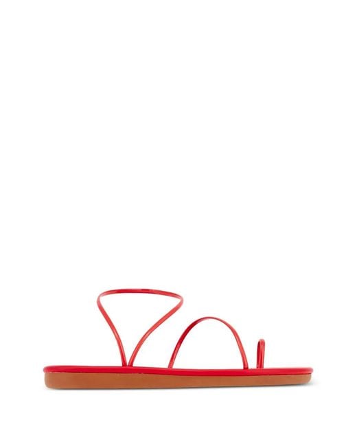 Ancient Greek Sandals Red Kansiz Strap Sandals