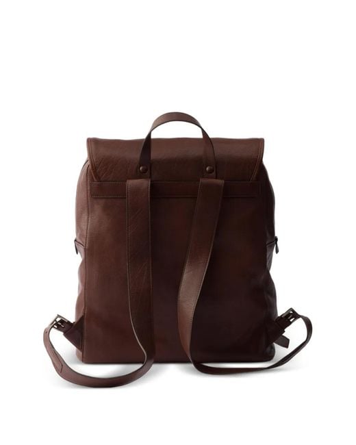 Prada Brown Buckled Leather Backpack for men