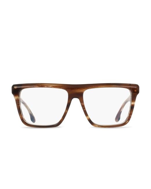 Victoria Beckham Brown Rectangle-Frame Glasses