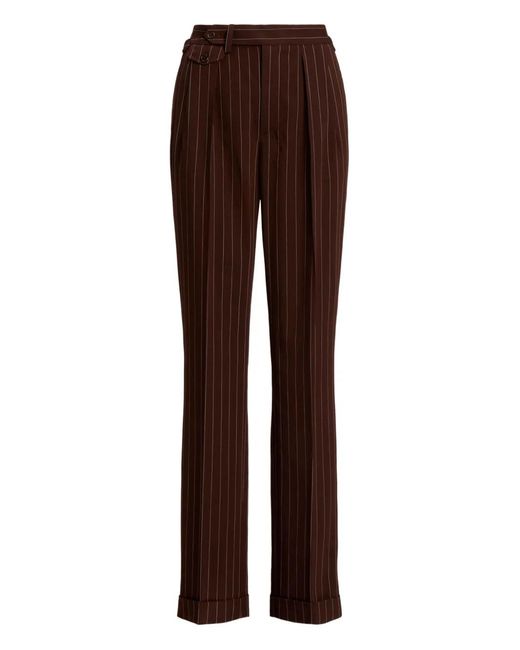 Ralph Lauren Brown Pantalon À Fines Rayures