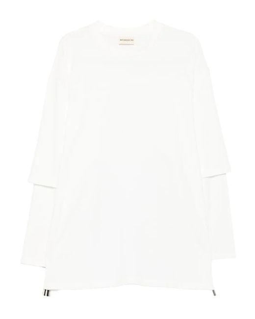 Mordecai White Layered Zip-Detail T-Shirt for men