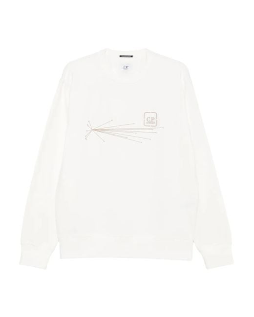 Sudadera con estampado gráfico C P Company de hombre de color White