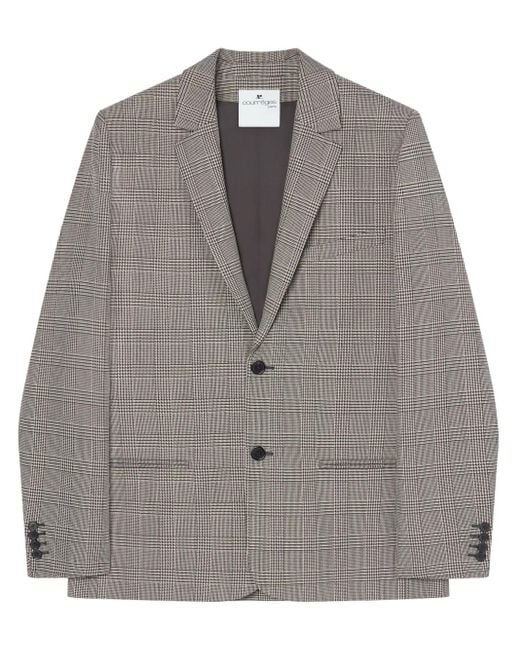 Blazer con motivo Príncipe de Gales Courreges de hombre de color Gray