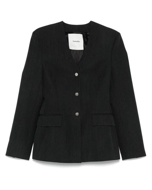 Nanushka Black Wool Blazer