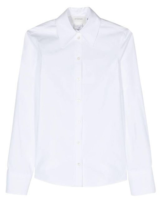 Sportmax White Scout Pointed-collar Cotton Shirt