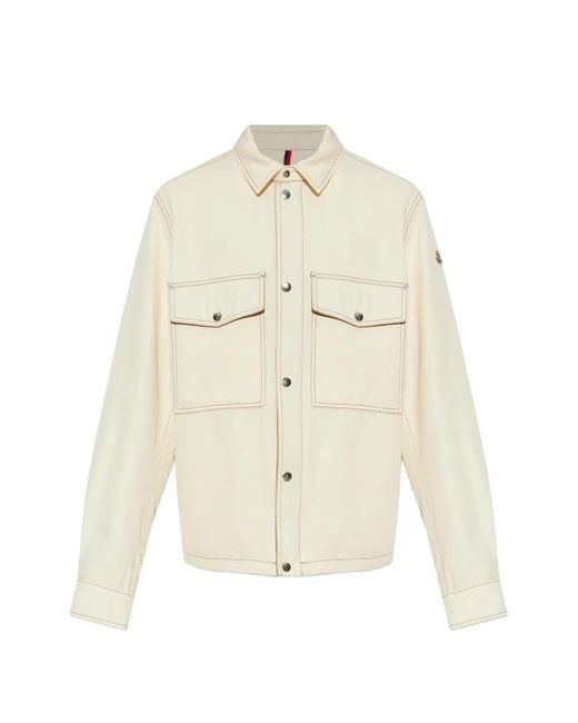 Moncler White Veste Watagua À Coutures Contrastantes for men