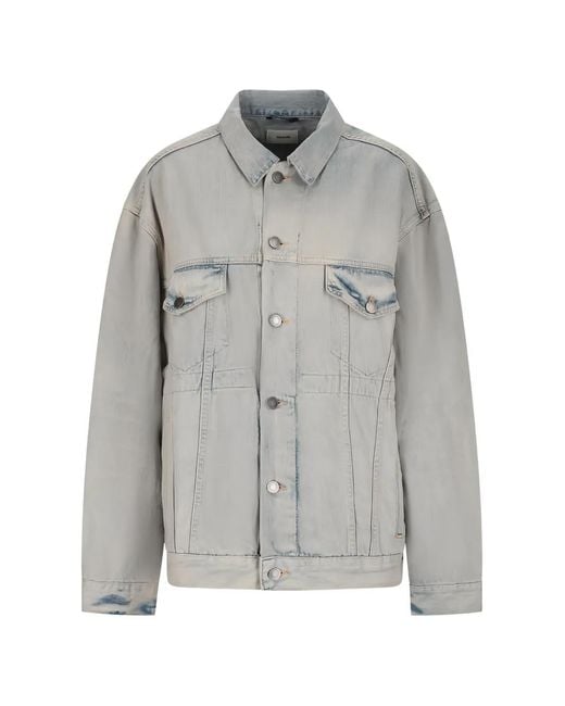 Haikure Gray Clay Buttoned Denim Jacket