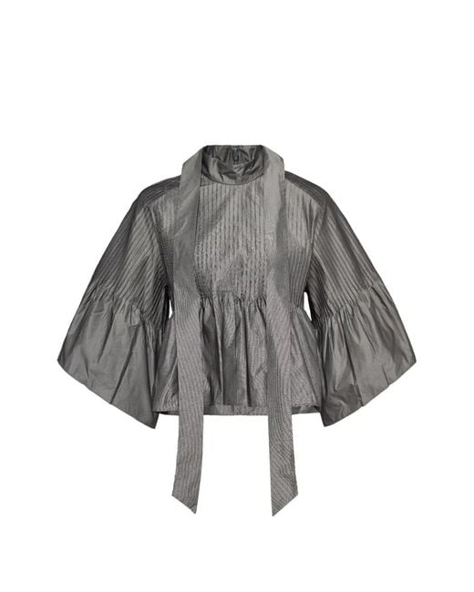 Club21 Gray Pintuck-Detail Blouse