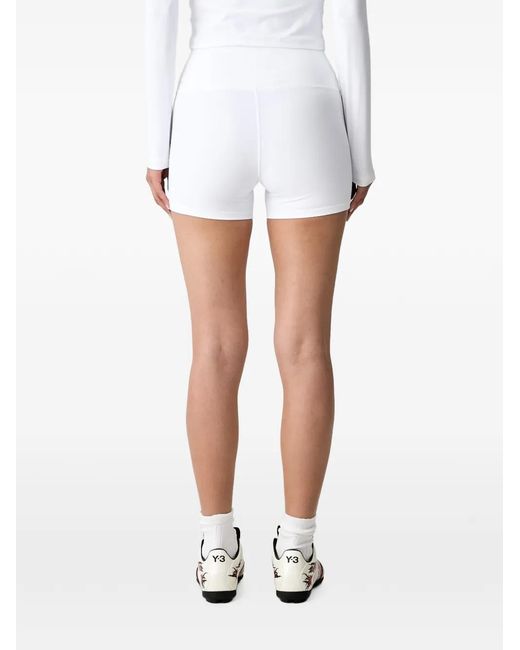 Sporty & Rich White Logo-Print Mini Shorts