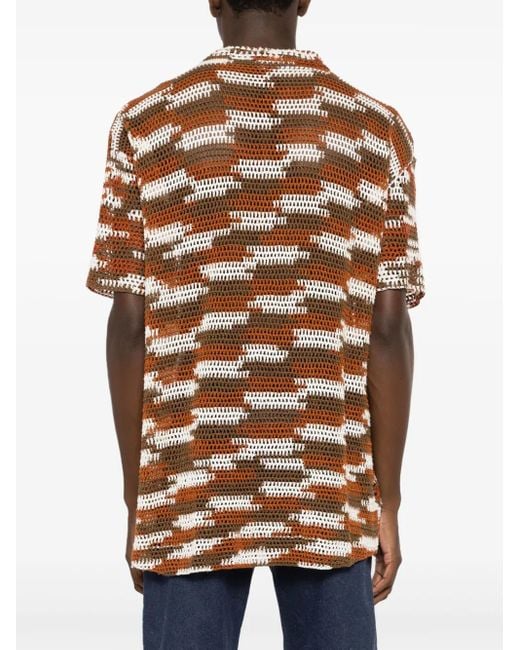 Camisa de punto de ganchillo Amir Slama de hombre de color Brown
