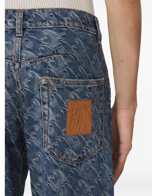 Lanvin Blue Luna Year Jacquard Jeans for men