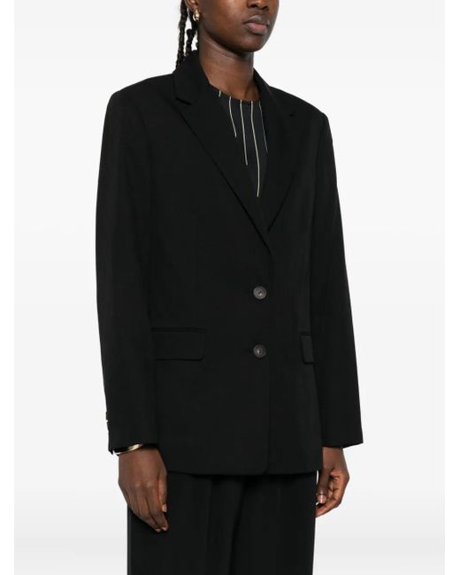 Vince Black Button-Fastening Cotton Jacket