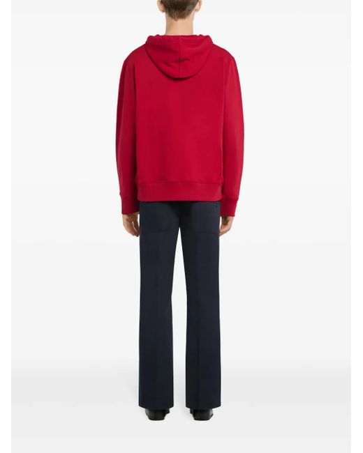 Courreges Red Buttoned Hoodie