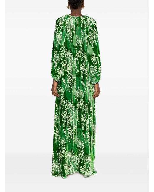 BERNADETTE Green Georgina Floral-print Maxi Dress
