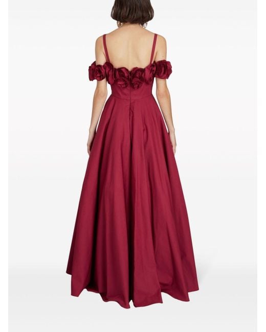 Giambattista Valli Red Floral Bustier Gown