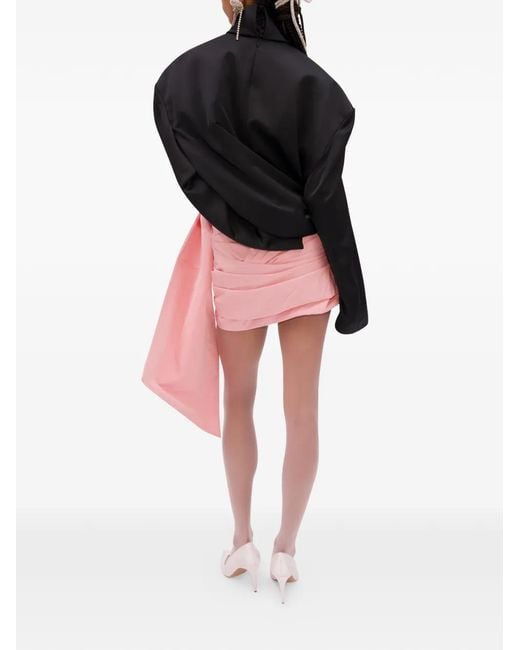 Area Pink Taffeta Knot Skirt