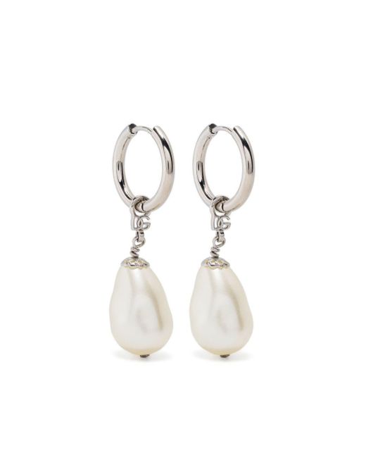 Dolce & Gabbana White Creole Drop Earrings for men