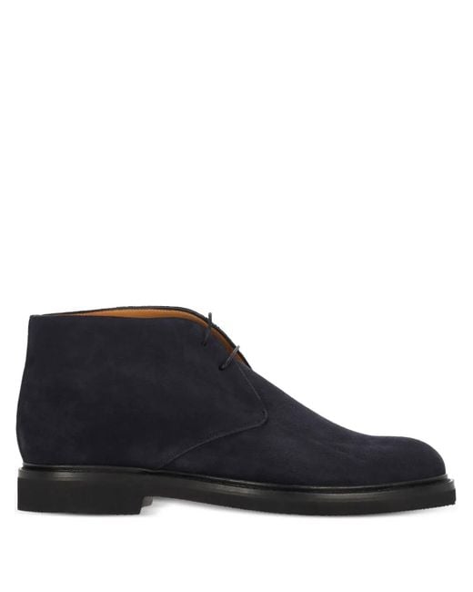 Ortigni Blue Lace-Up Desert Boots for men