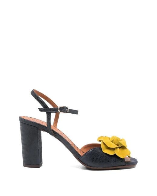 Chie Mihara Blue Biuty Flower-Appliqué Ankle-Strap Sandals