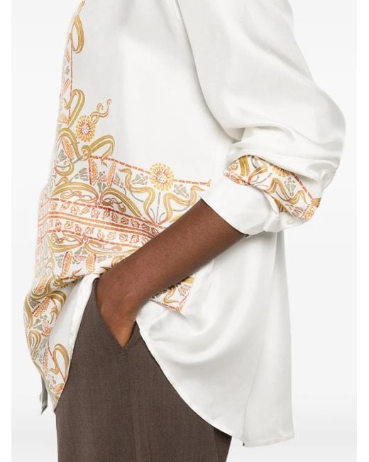 Pierre Louis Mascia White Paisley Print Shirt