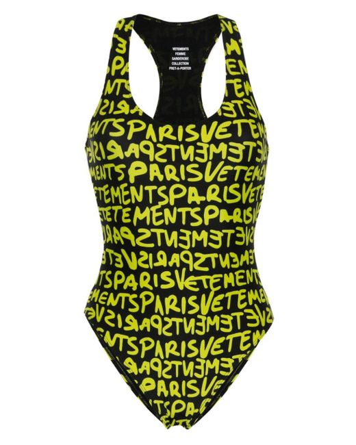 Vetements Green Logo-print Swimsuit