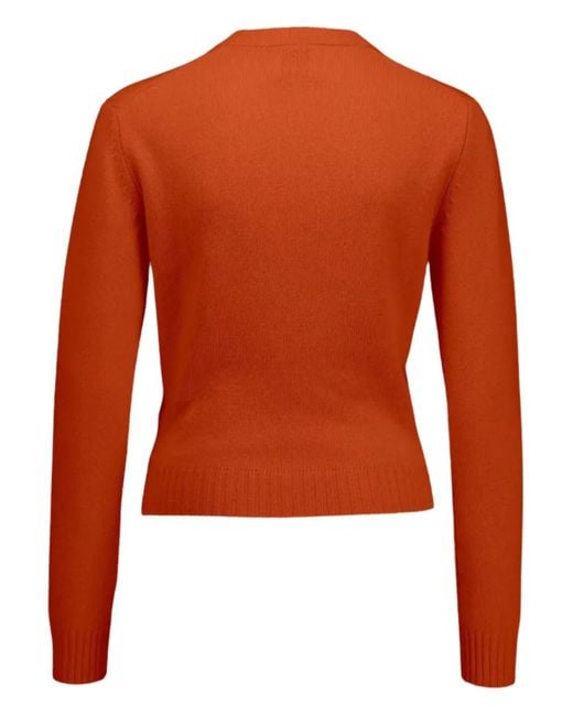 Allude Orange Crew-Neck Sweater