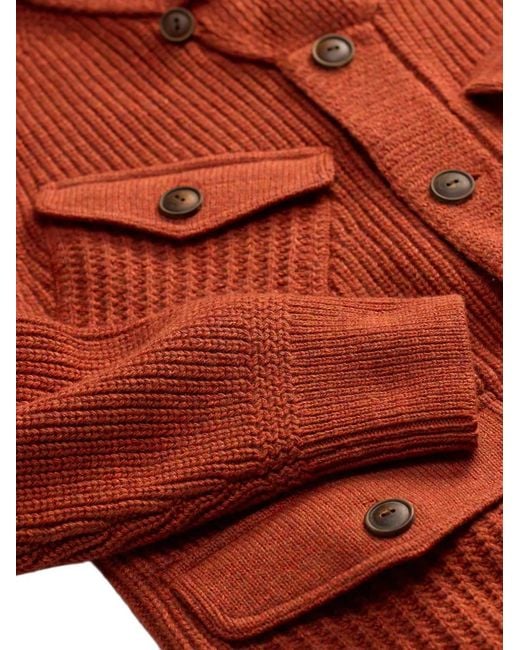 RRL Orange Buttoned Pocket Cardigan for men