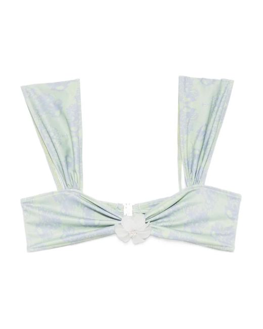 Roberta Einer White X Kiss 'N Thrill Nikita Printed Bikini Top