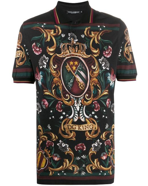 Dolce & Gabbana Cotton Dg King Polo Shirt in Black for Men | Lyst Canada