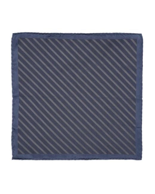 Brunello Cucinelli Blue Striped Pocket Square for men