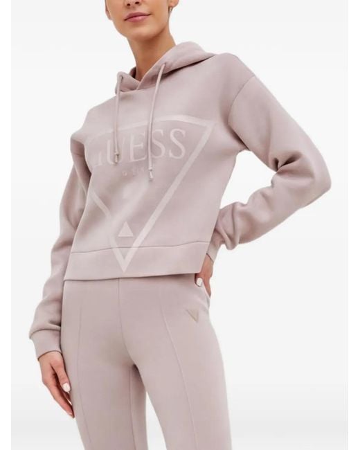 Guess Pink Hooded Graphic Sweater