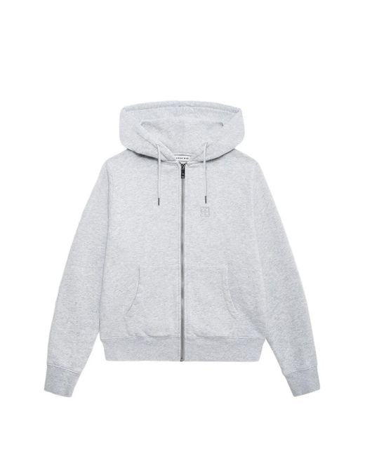 Anine Bing White Casper Zip-Up Hoodie