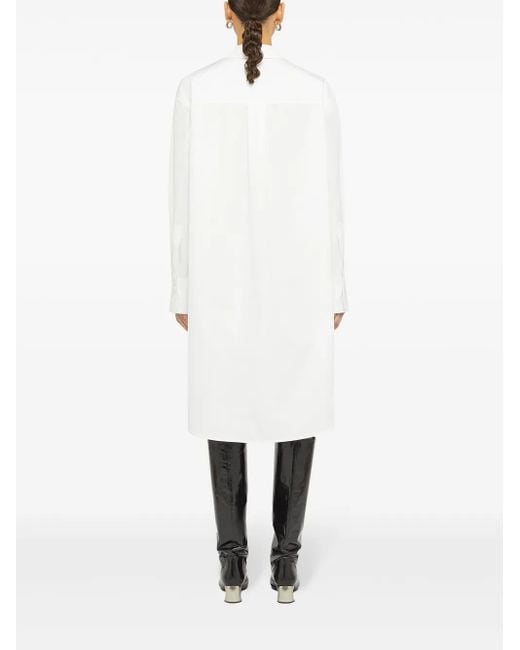 Jil Sander White Cotton Shirt Dress