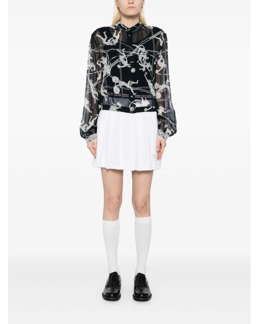 Thom Browne Black Gathered Blouse