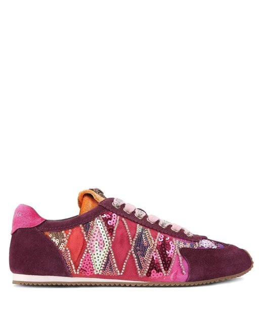 Kurt Geiger Pink Islington Lace-Up Sneakers