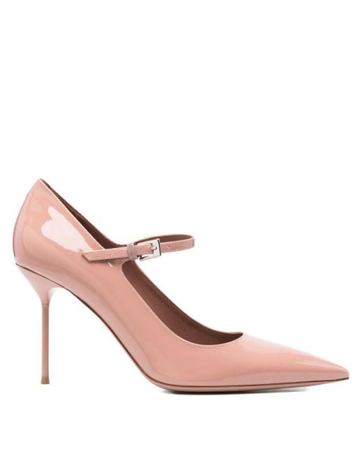 Paris Texas Pink 90Mm Lidia Patent Leather Ankle-Strap Pumps