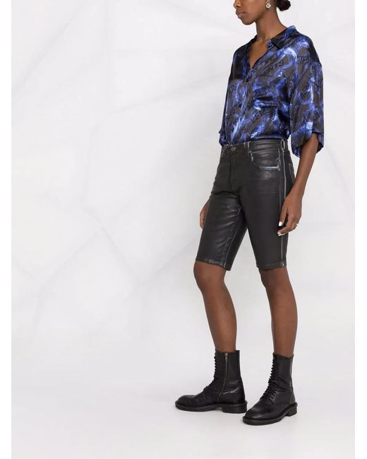 DIESEL Gray Wax-Coated Five-Pocket Shorts