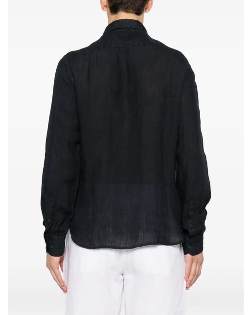 120% Lino Button-Up Overhemd in het Black voor heren
