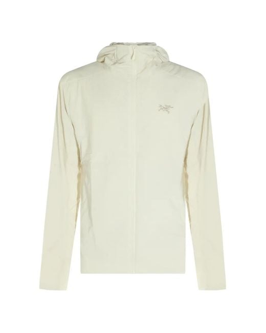 Arc'teryx White Logo-Embroidered Hooded Jacket for men