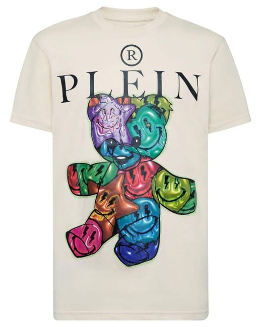 Camiseta con logo estampado Philipp Plein de hombre de color White